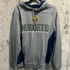 NBA Gray and Blue Nuggets Basketball Hoodie